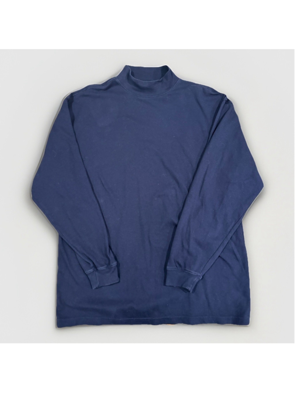 Vintage Pendleton Womens Med 100% Cotton Blue Mock Neck Sweater USA Cottagecore